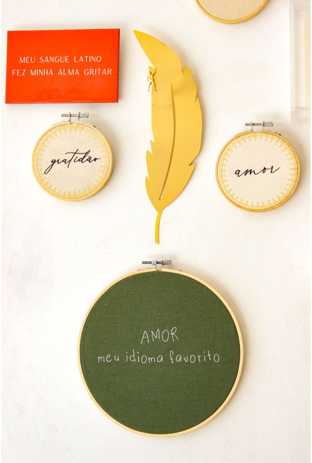 Bastidor bordado amor meu idioma favorito Mimo Galeria